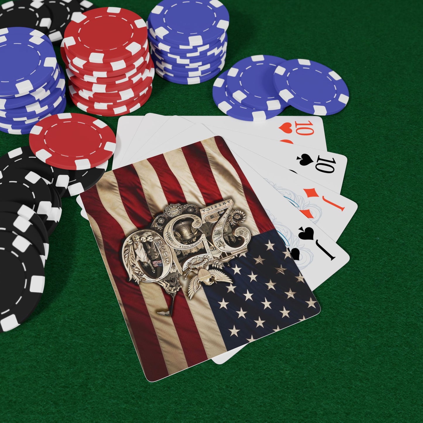 America 250th Anniversary Playing Cards – Stars & Stripes Edition | Patriotic Poker Deck Celebrating the USA 250th Anniversary with Clear Acrylic Display Case