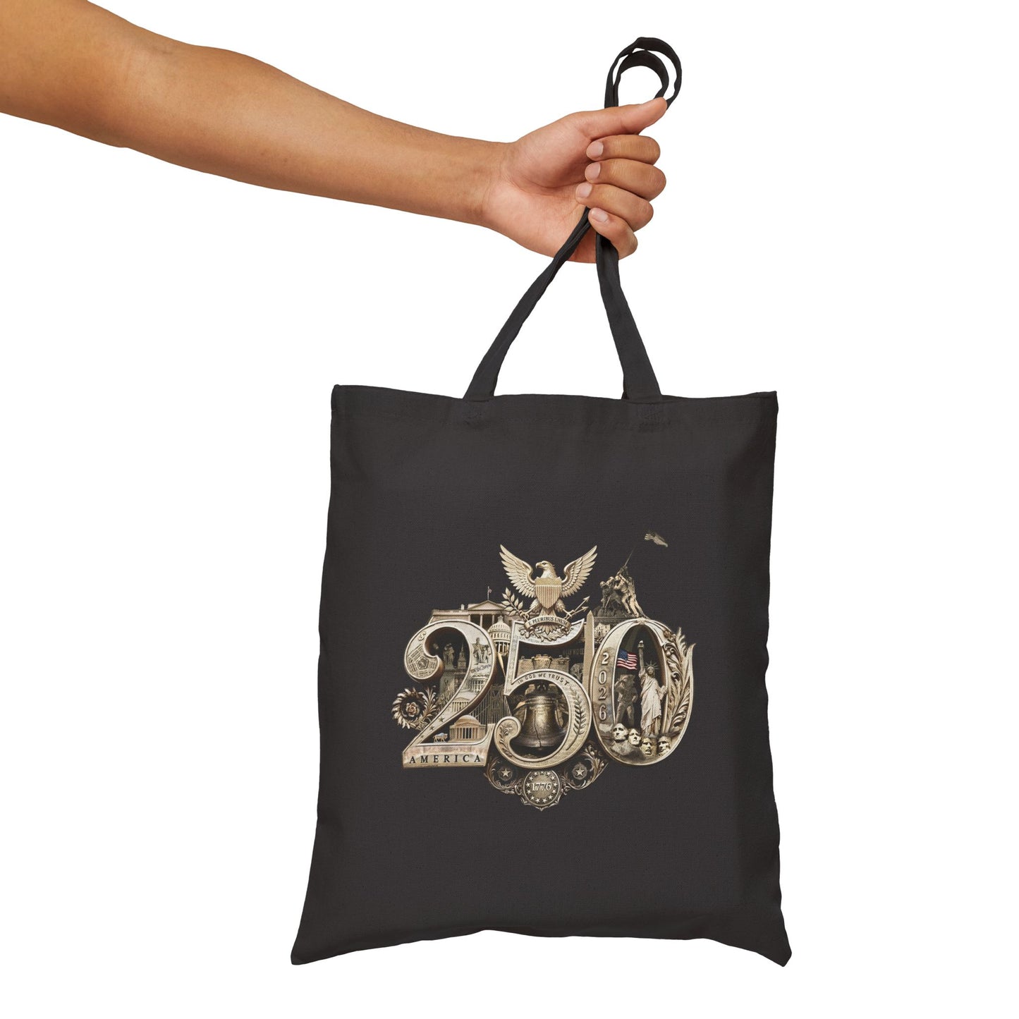 America 250th Anniversary Canvas Tote Bag - Commemorative Heritage Design