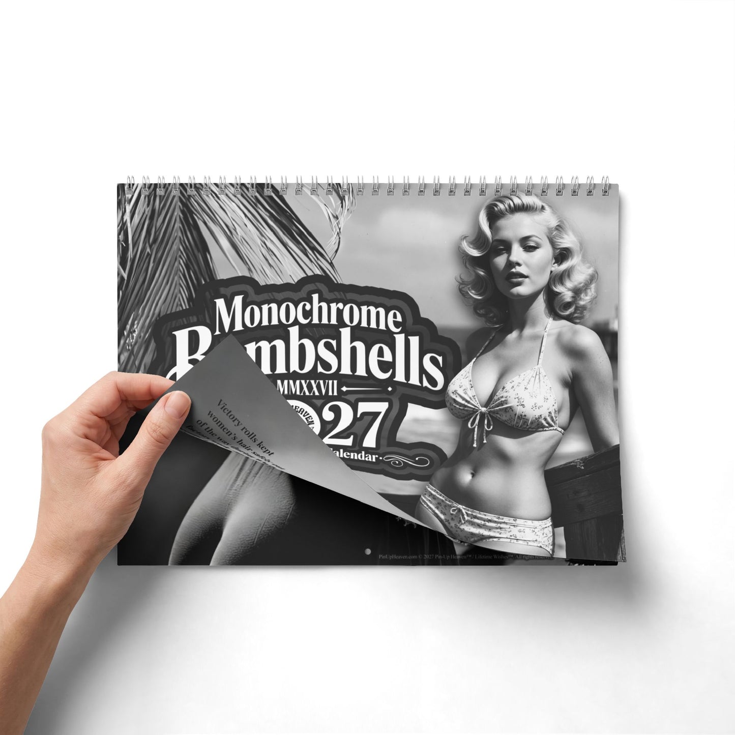 2027 Monochrome Bombshells Pin-Up Fashion Calendar - Vintage Wall Art
