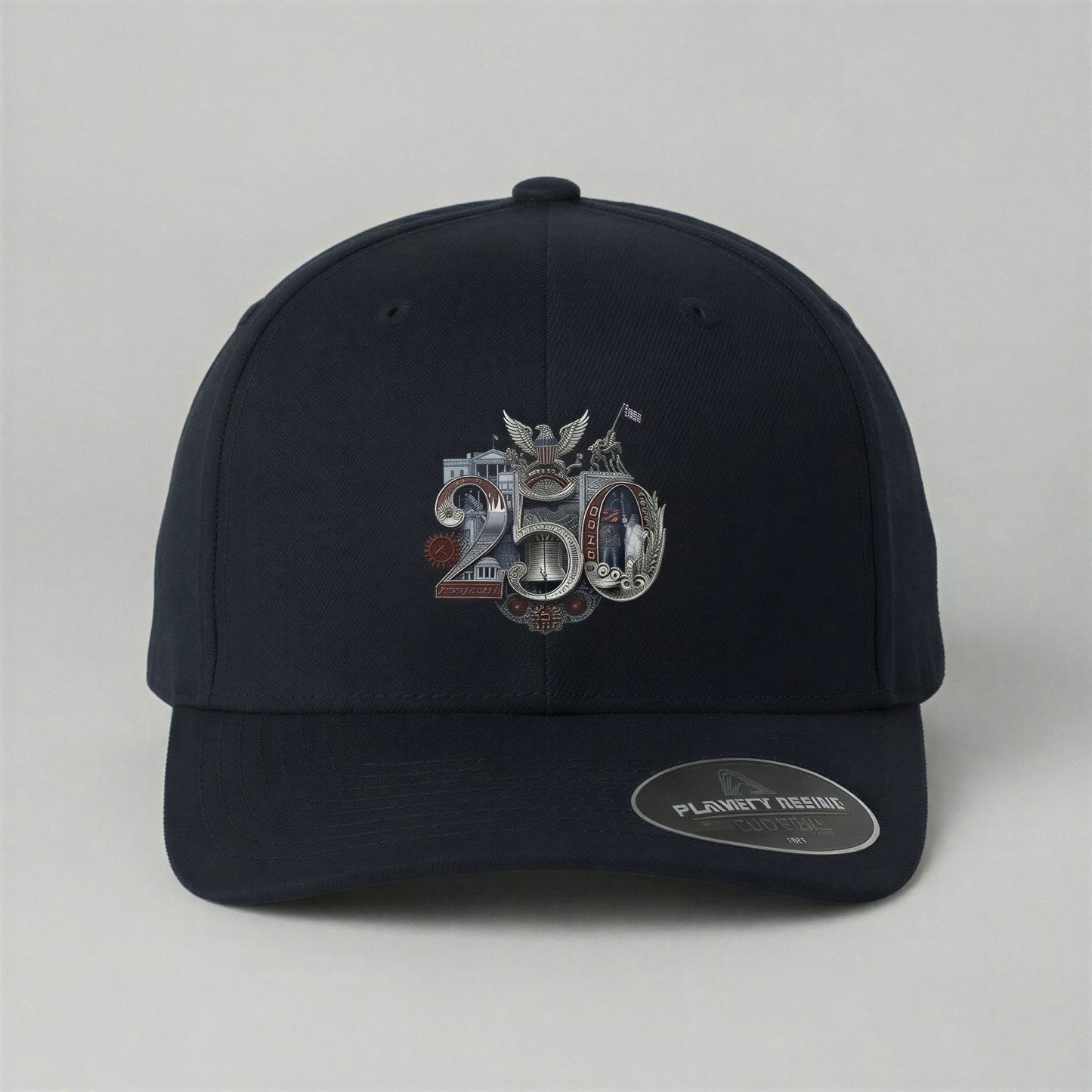 America 250 Silver Seal Fitted Seamless Cap — mid-profile fitted silhouette with Activeguard Permacurv visor and Silver Seal design