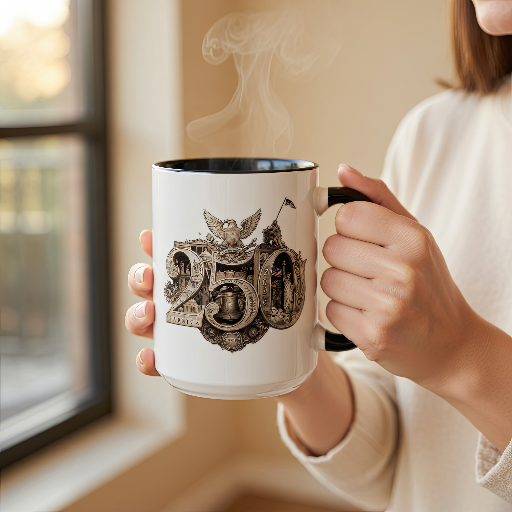 America 250th Anniversary Commemorative Accent Mug –   11oz 15oz