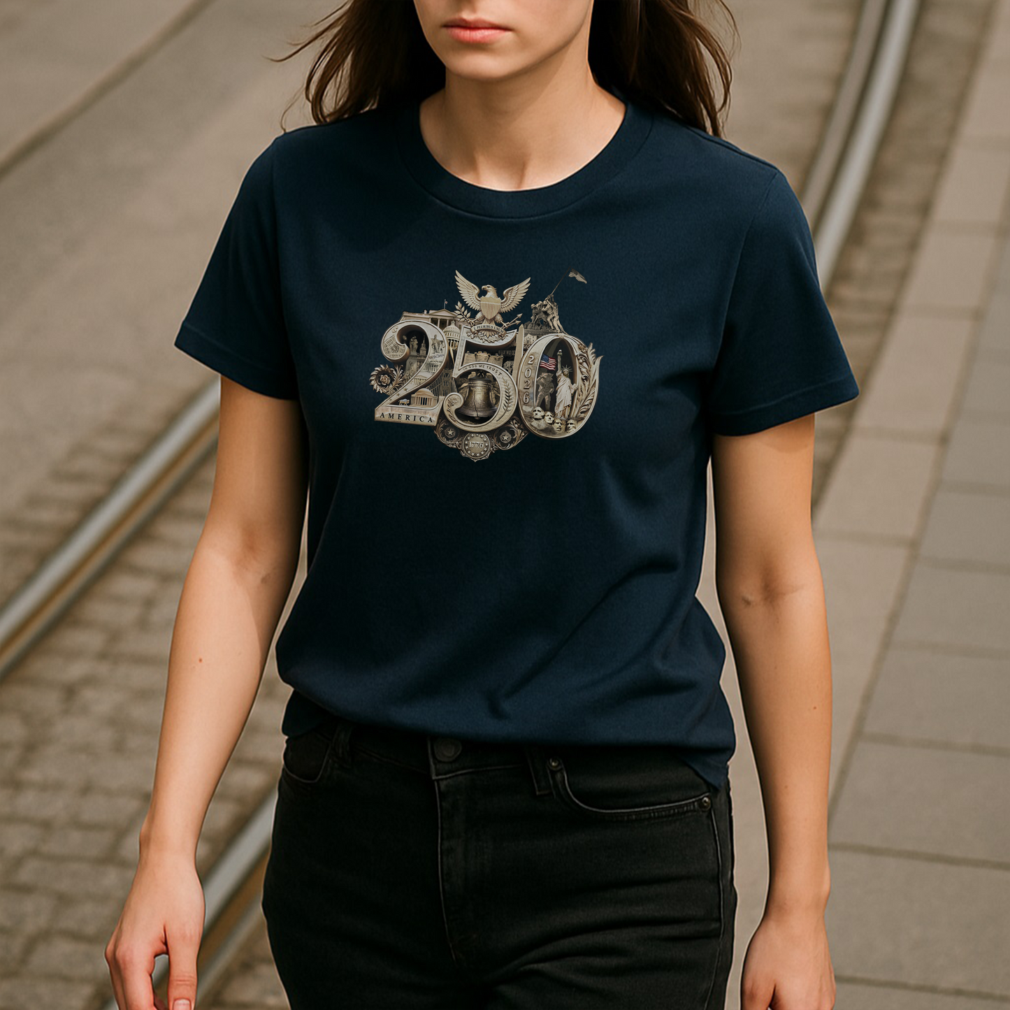Navy America 250th T-Shirt featuring the 250th Seal™ commemorative design