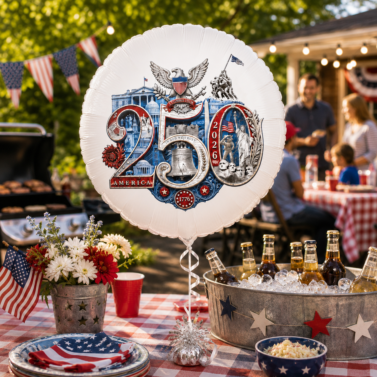 America 250th Balloon featuring the Silver 250th Seal™ commemorative design