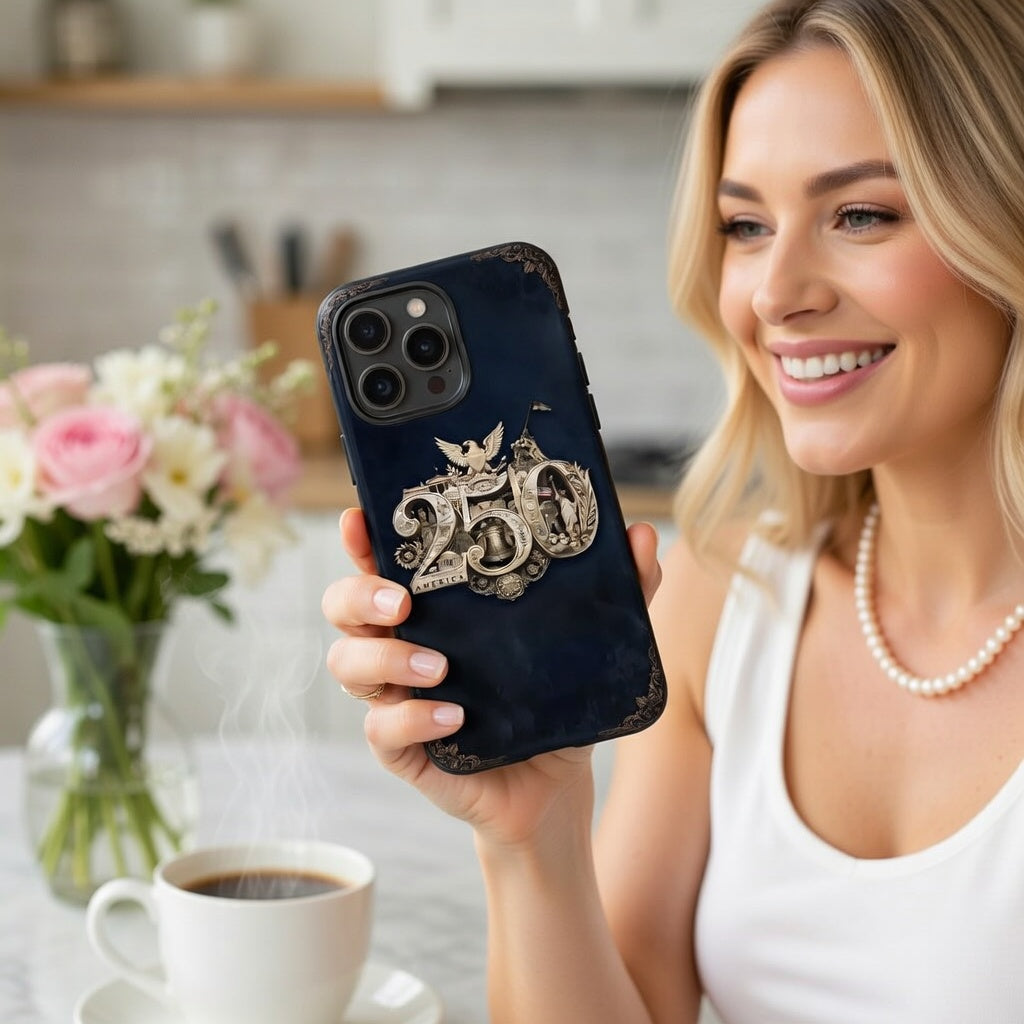 America 250th Anniversary Phone Case, Shock-Absorbing