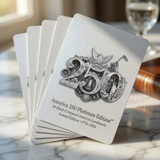 America 250th Anniversary Playing Cards – Platinum Luxe Edition | 250th Anniversary Commemorative Collector Deck | 1776–2026