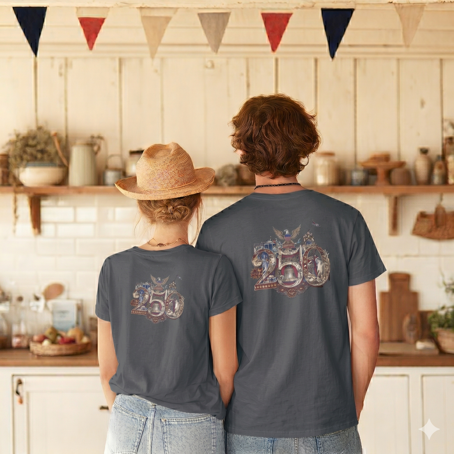 Asphalt America 250th T-Shirt — lifestyle shot featuring the 250th Seal™ design