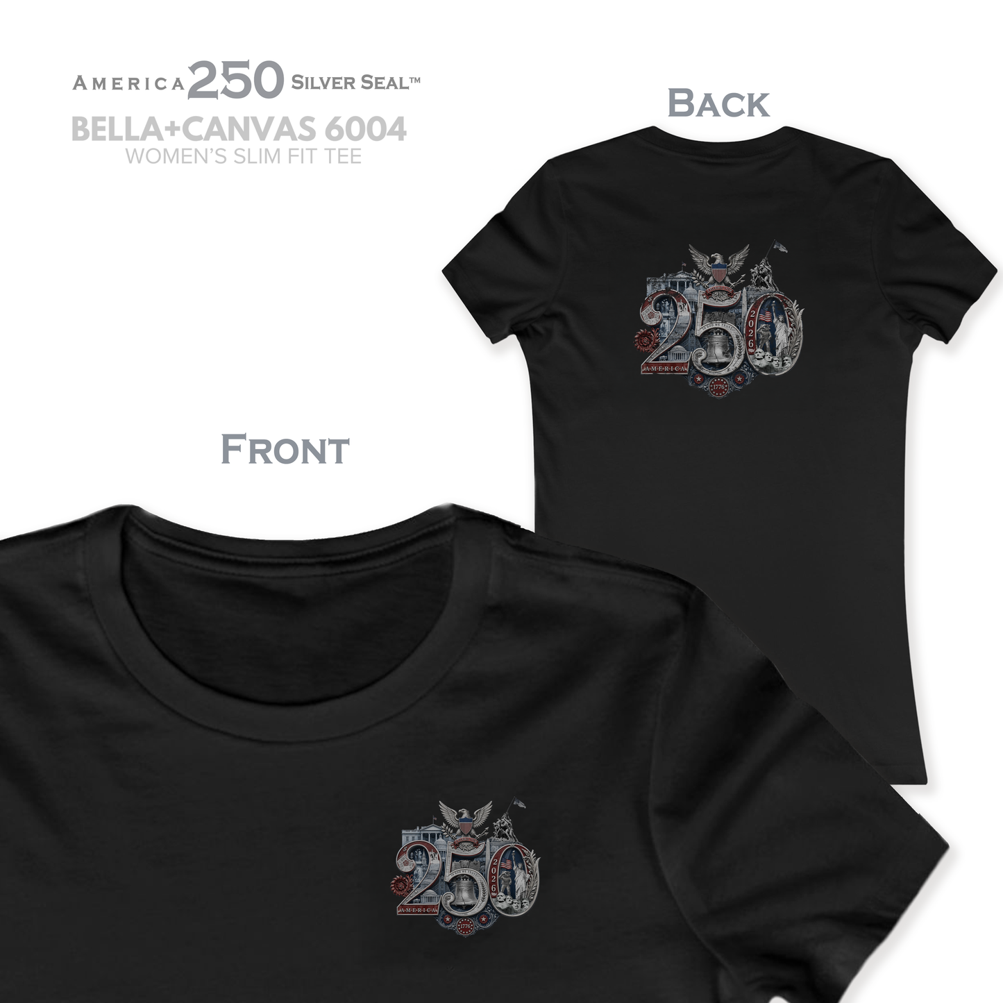 Black America 250th T-Shirt featuring the 250th Seal™ commemorative design