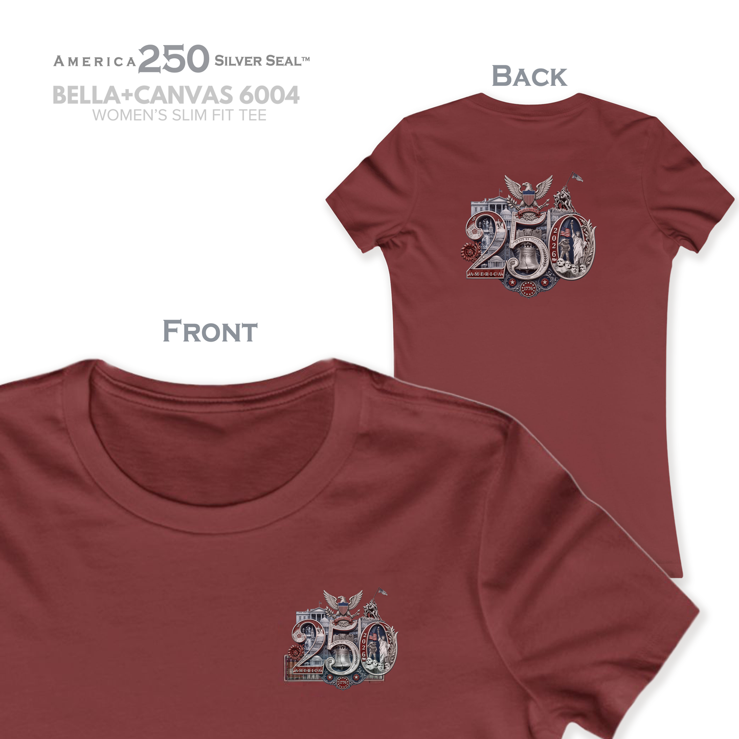 Red America 250th T-Shirt featuring the 250th Seal™ commemorative design