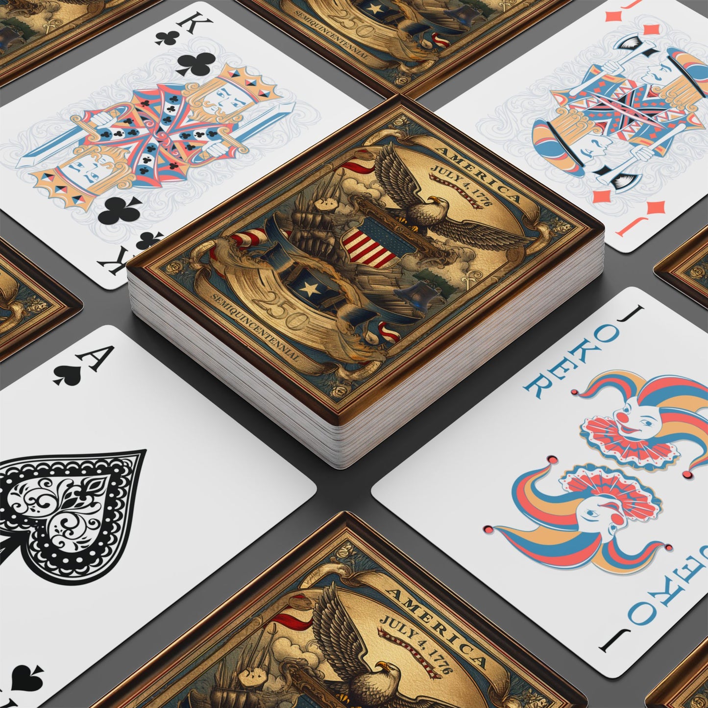 America 250th Anniversary Gold Eagle Playing Card Deck Bundle — 4-Pack