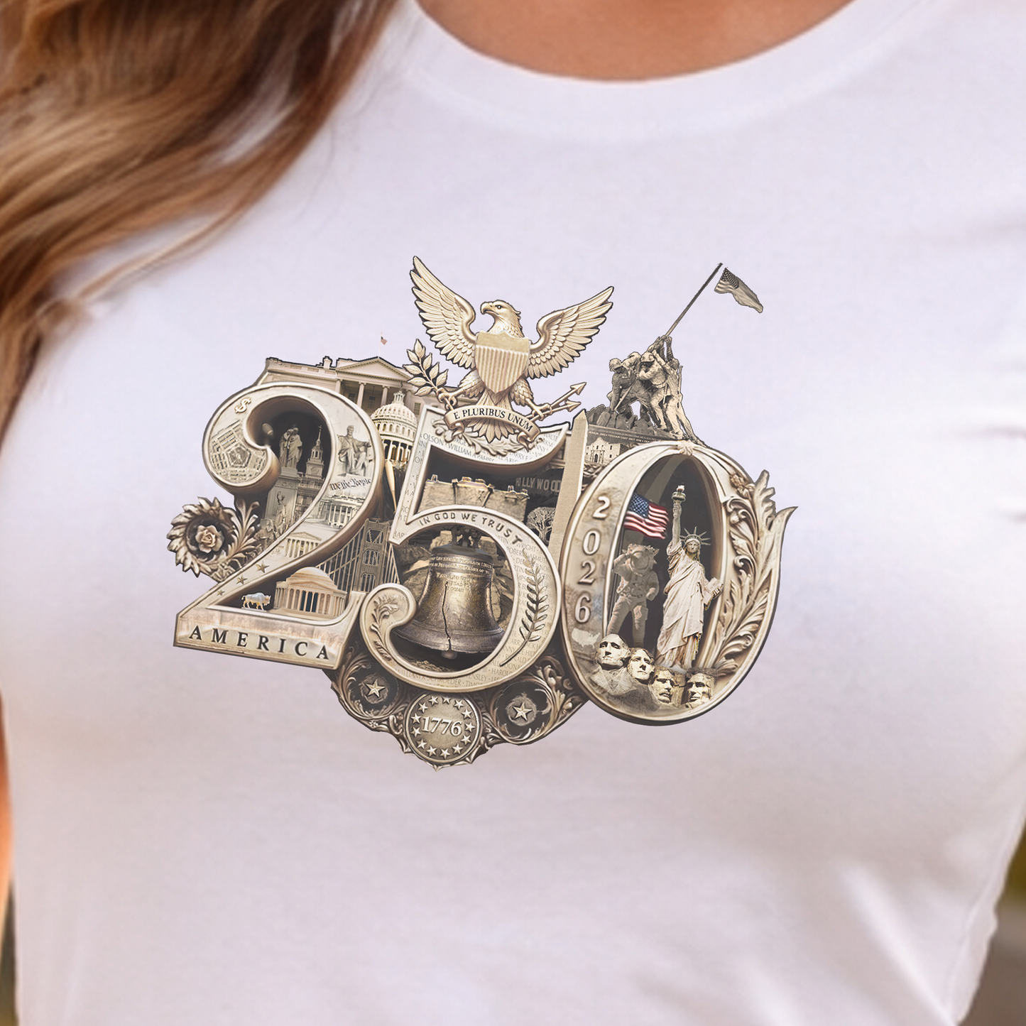 White America 250th T-Shirt featuring the 250th Seal™ commemorative design