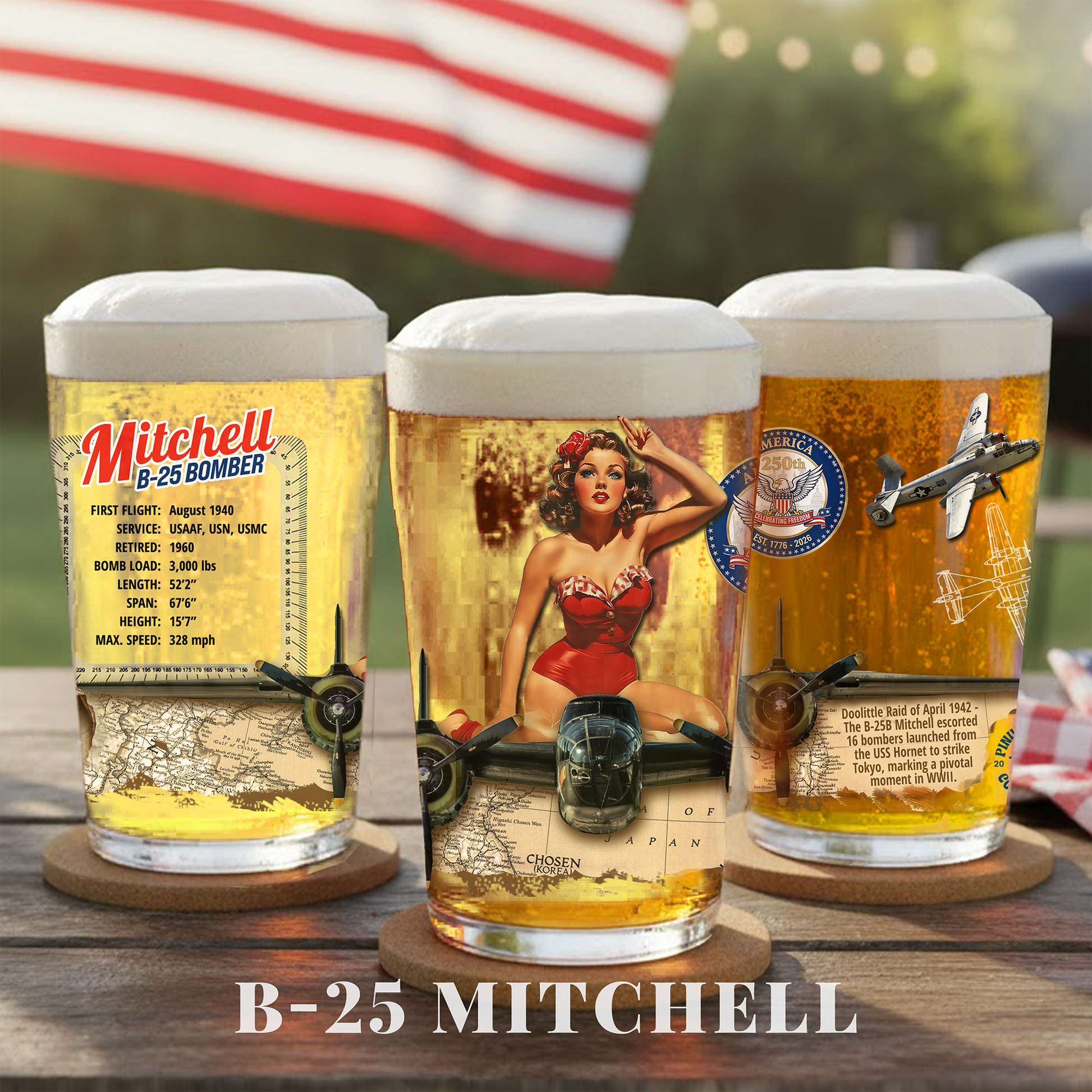 America 250th Pint Glass featuring the 250th Seal™ commemorative design