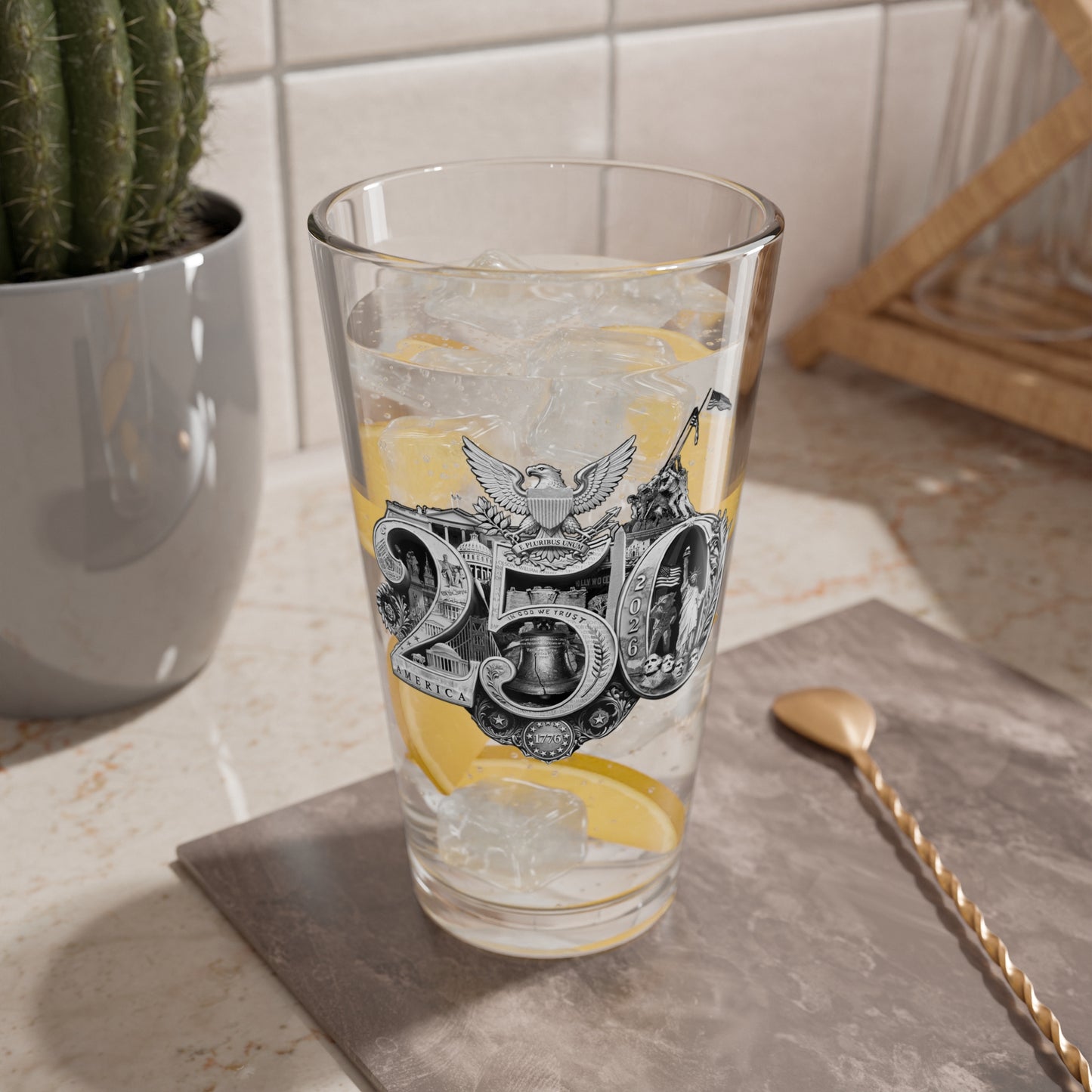 America 250th Pint Glass featuring the 250th Seal™ commemorative design
