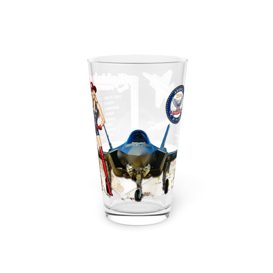 F35 Lightning II Stealth Multirole Jet - America 250th Anniversary Pint Glass, 16oz