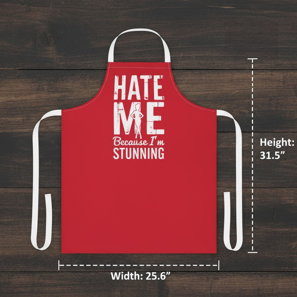 Hate Me Because I’m Stunning Apron – Retro Red Pin-Up Attitude