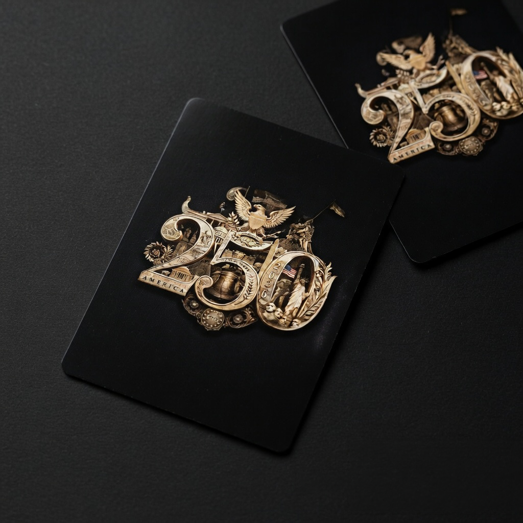 America 250th Anniversary Playing Cards – Luxe Shadow Edition, 250th Anniversary Patriotic Poker Deck, American History Collector Deck