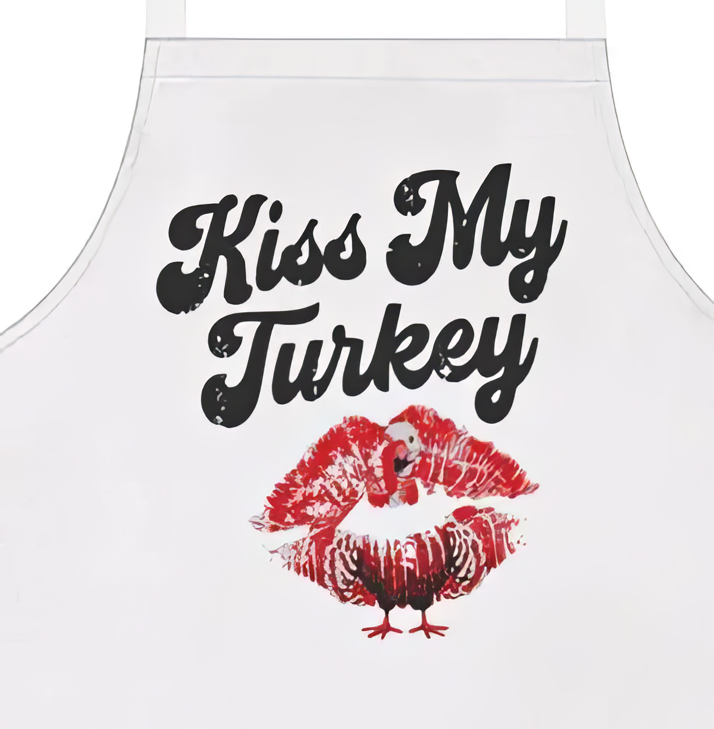 "Kiss My Turkey" Retro Apron – Funny Thanksgiving Pinup Kitchen Style