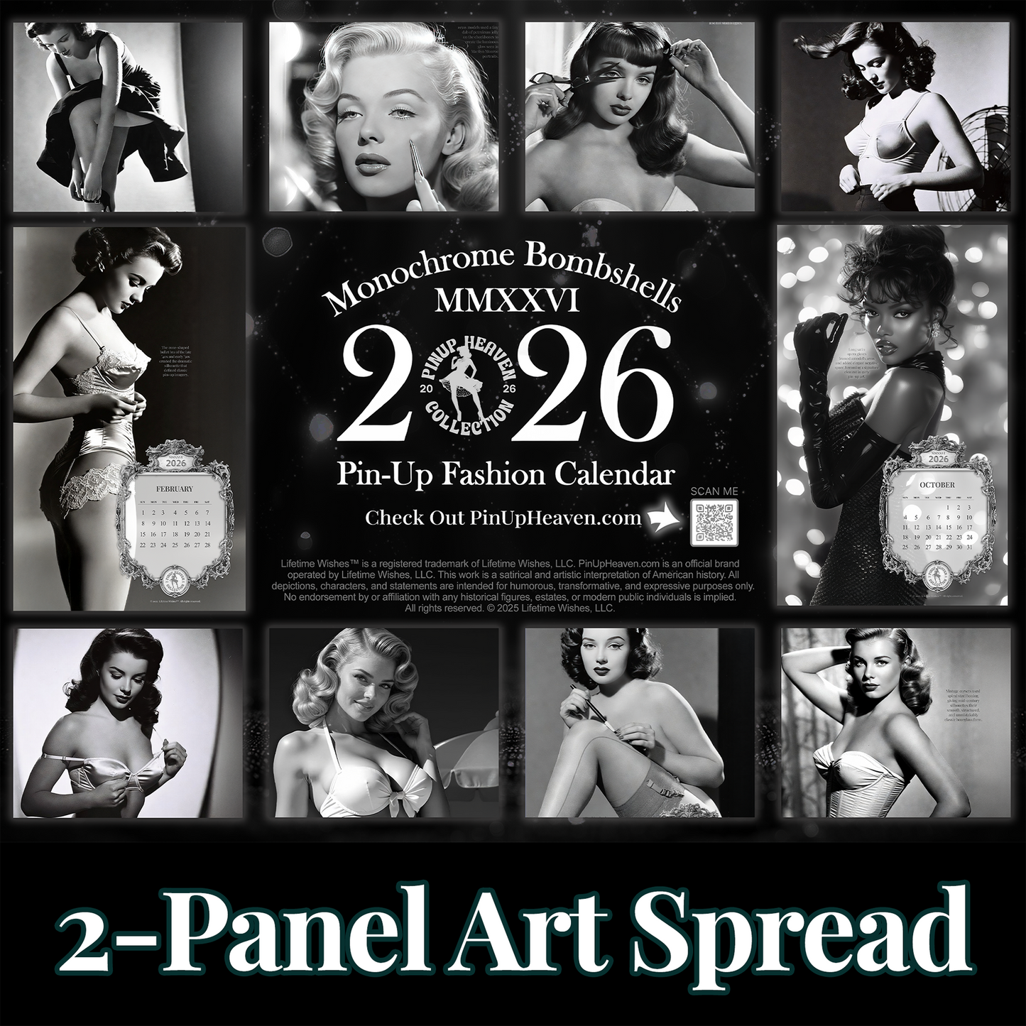 Monochrome Bombshells 2026 — The GOAT of Vintage Pinup Fashion Calendars