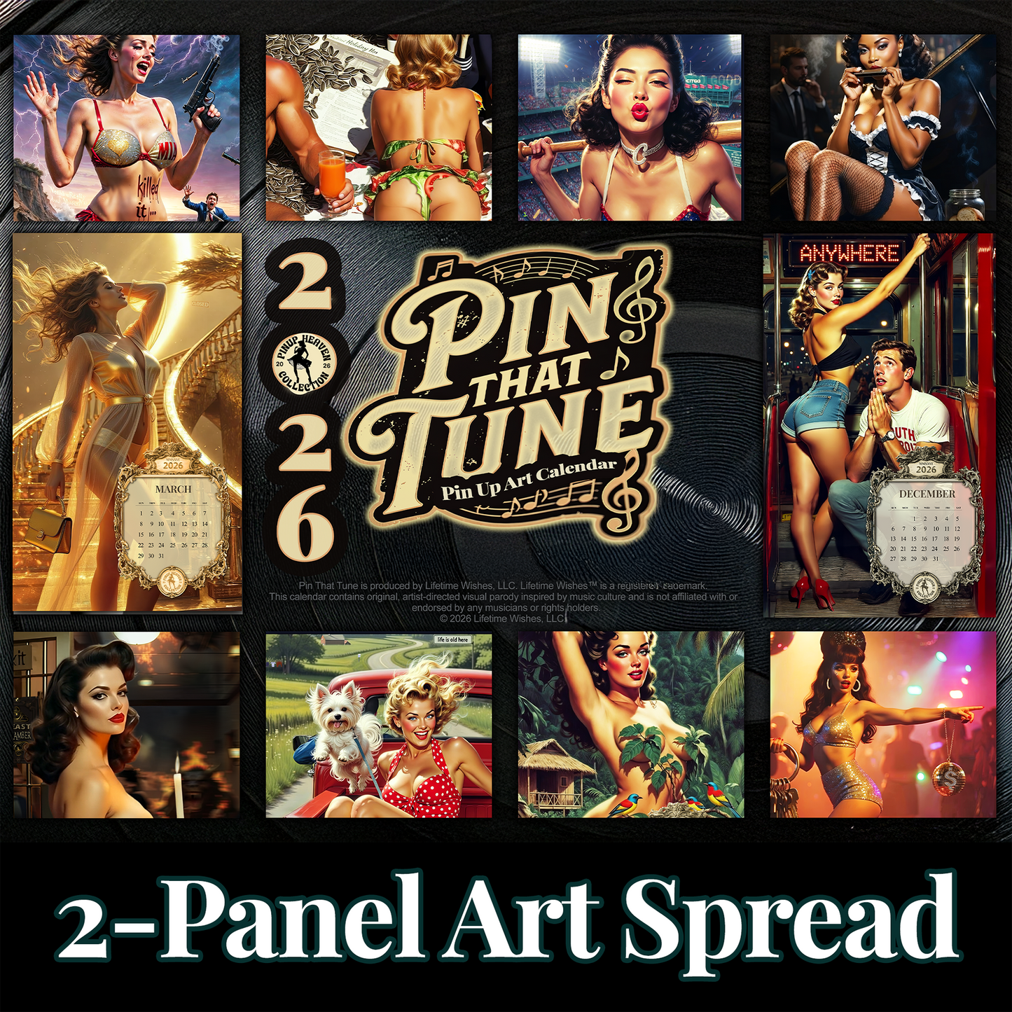 Can You Pin-That-Tune?  Funny 2026 Pin-Up Calendar | Music Parody Wall Art