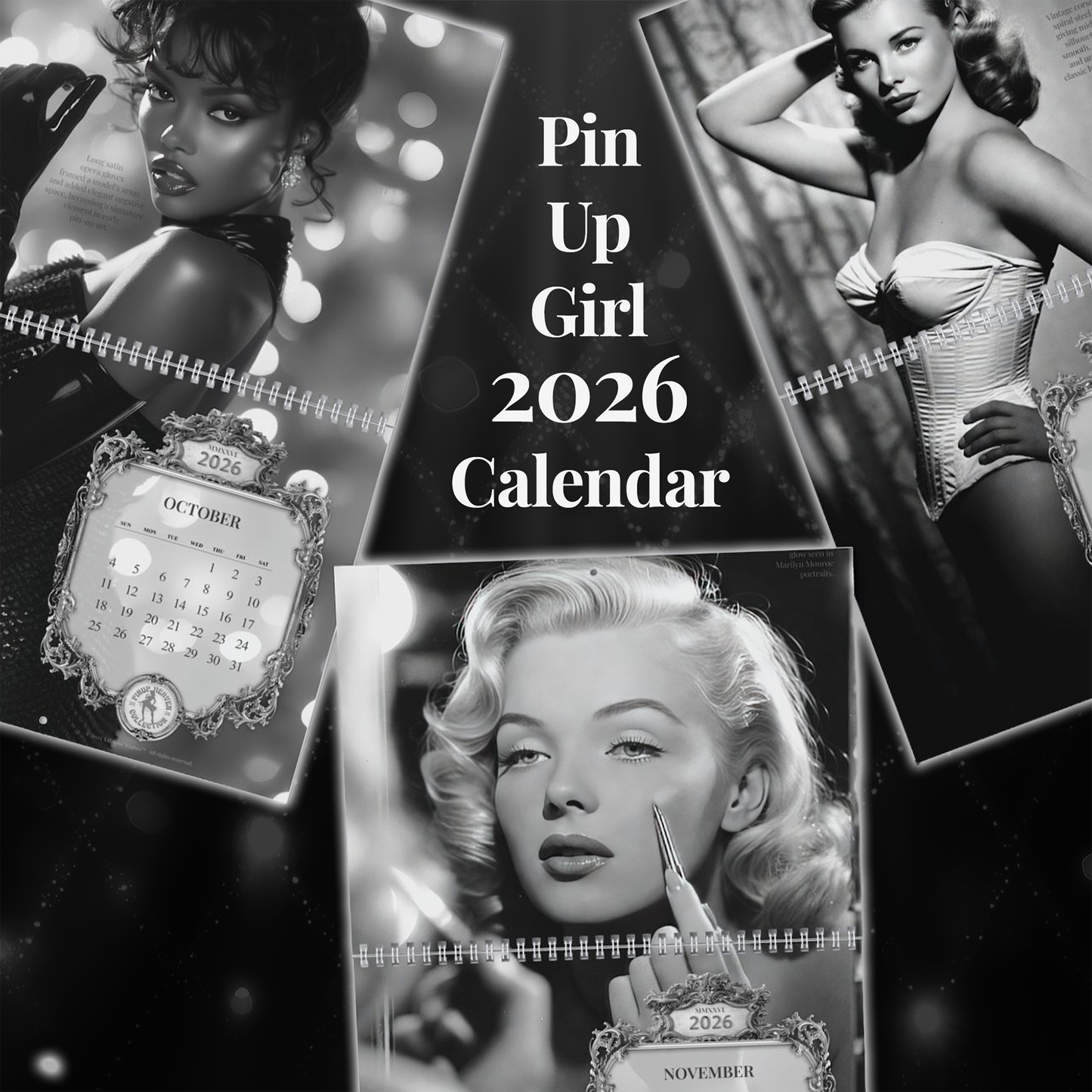 Monochrome Bombshells 2026 — The GOAT of Vintage Pinup Fashion Calendars