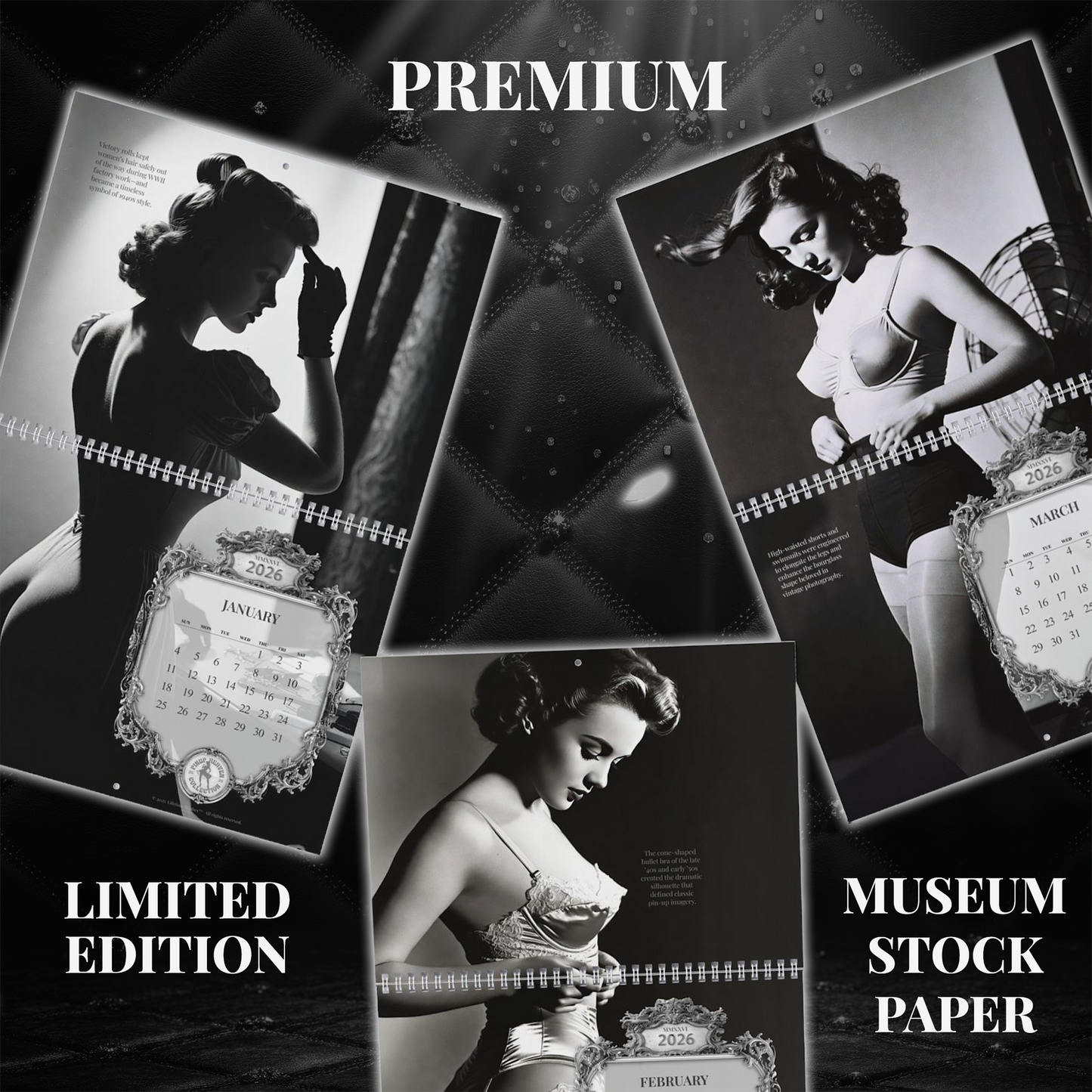 Monochrome Bombshells 2026 — The GOAT of Vintage Pinup Fashion Calendars