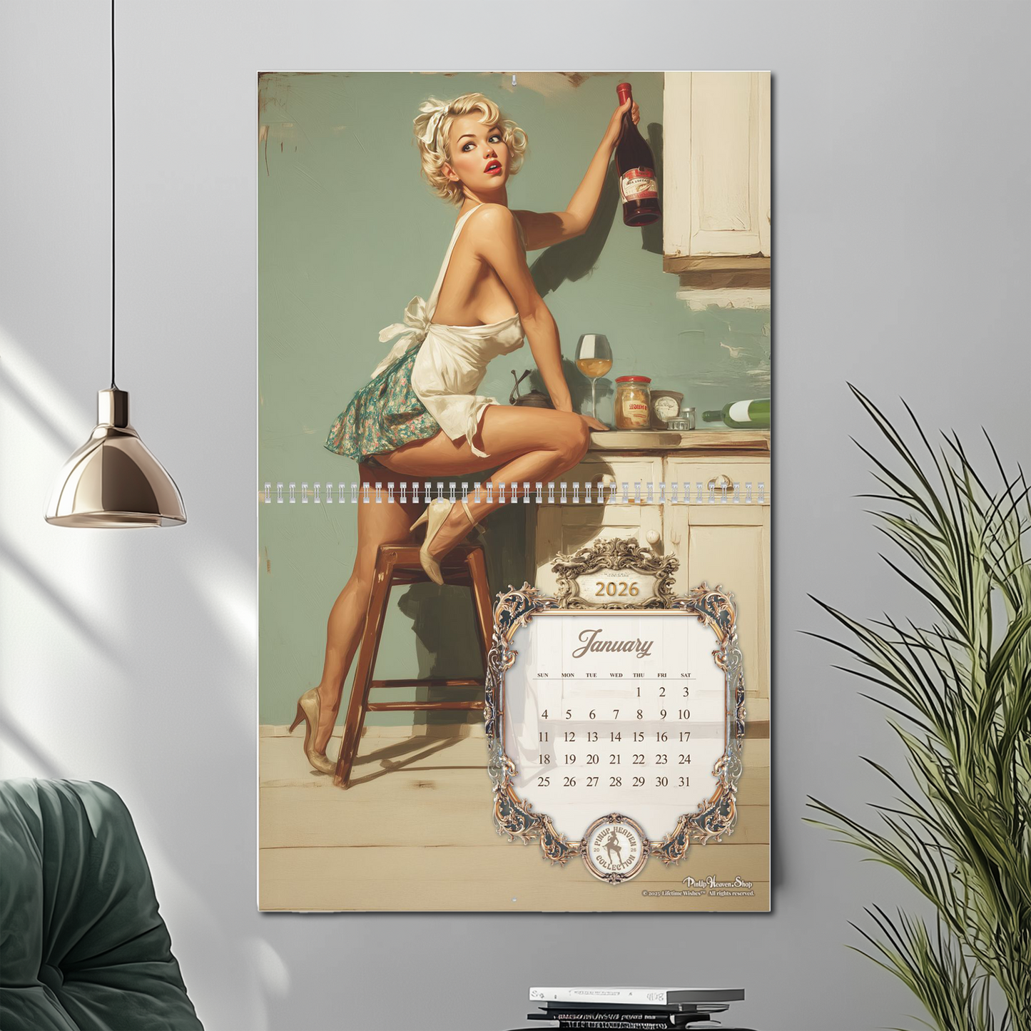 2026 Pin-Up Calendar , Caught in the Act, XL 2-Panel