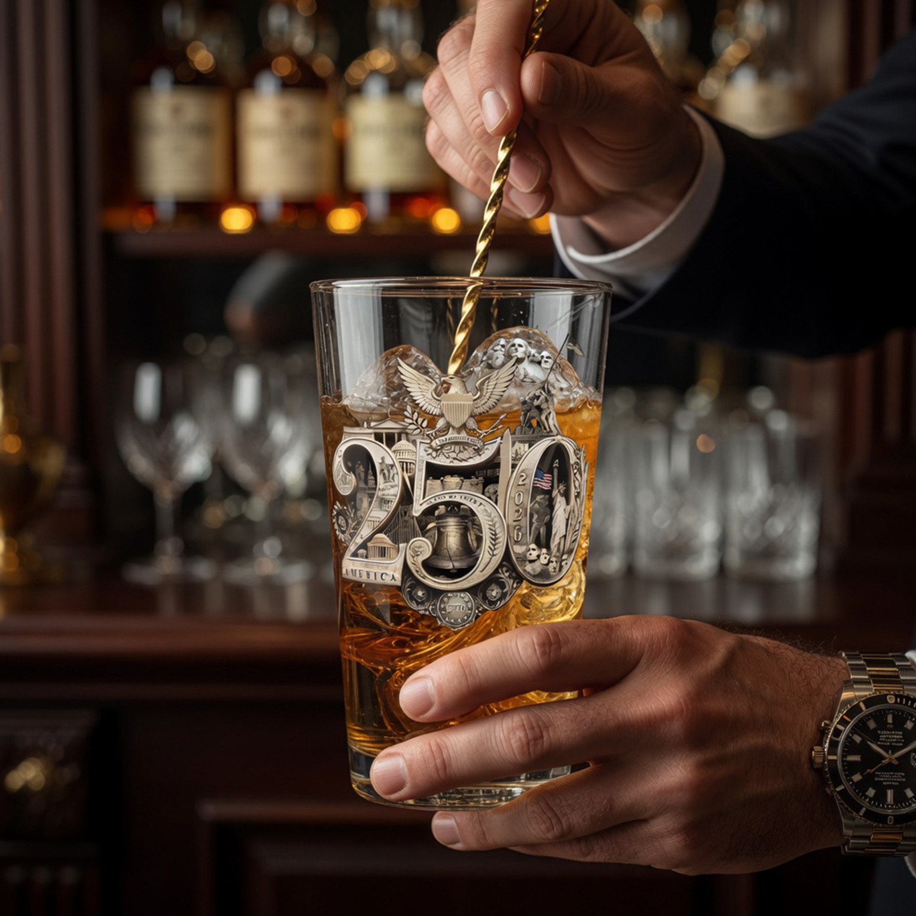 America 250th Pint Glass featuring the 250th Seal™ commemorative design