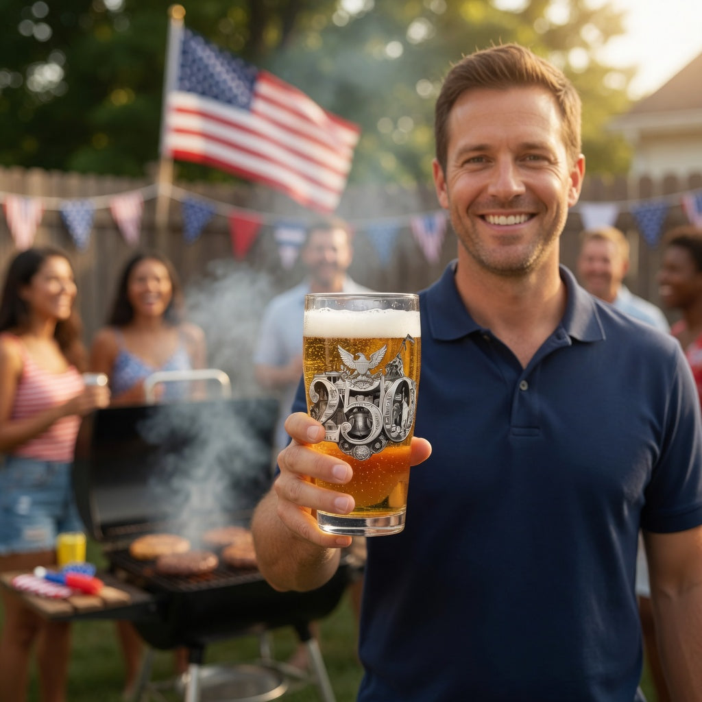 America 250th Pint Glass featuring the 250th Seal™ commemorative design