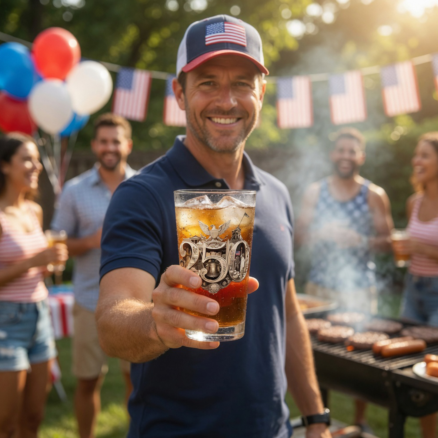 America 250th Pint Glass featuring the 250th Seal™ commemorative design