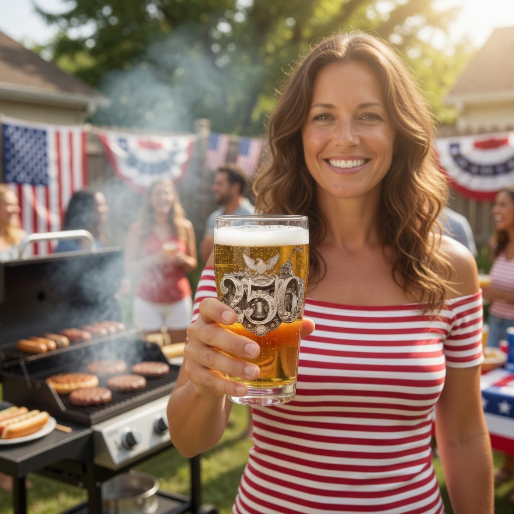 America 250th Pint Glass featuring the 250th Seal™ commemorative design