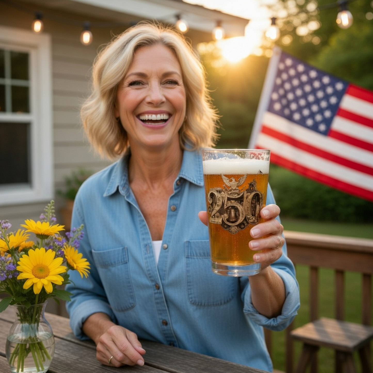 America 250th Pint Glass featuring the 250th Seal™ commemorative design