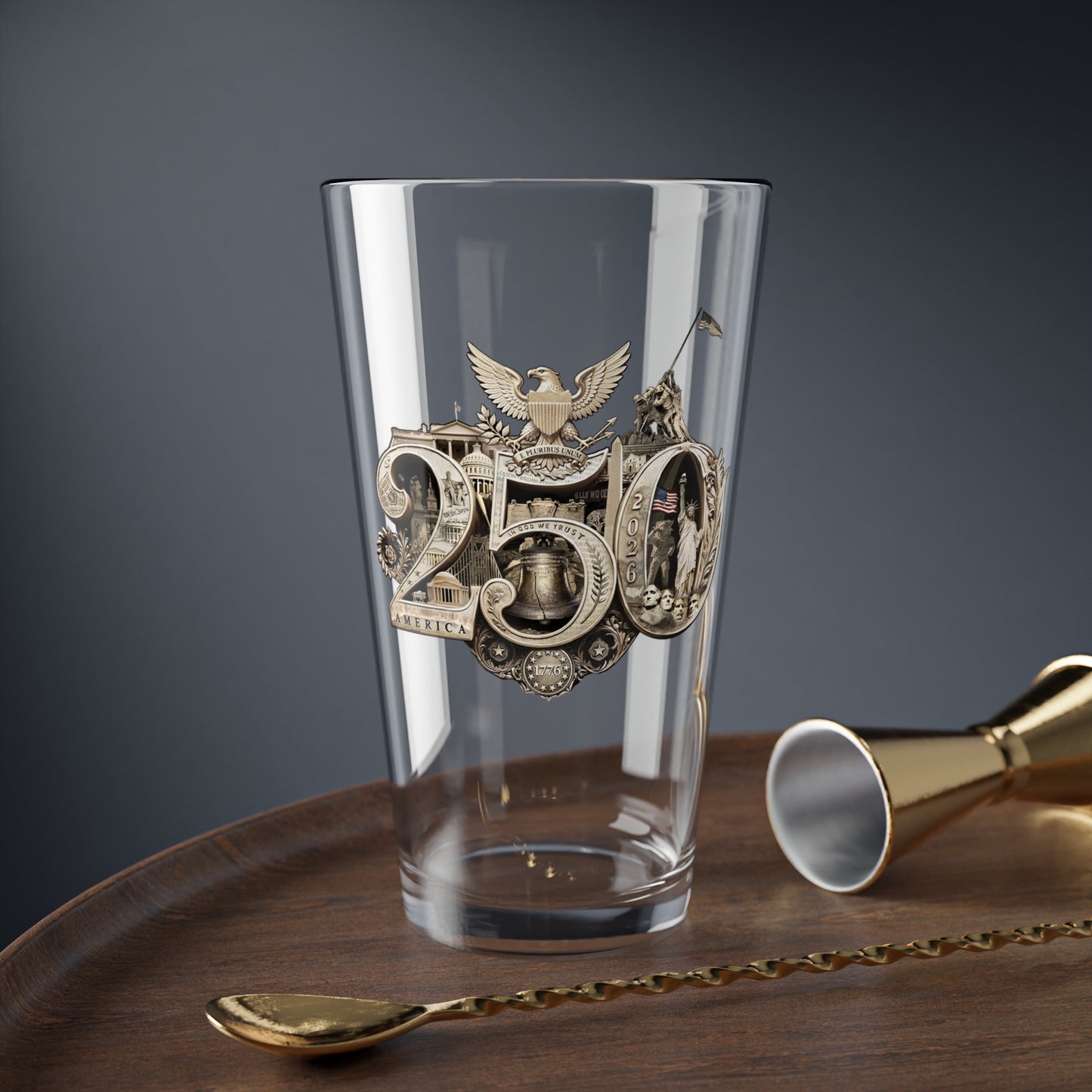 America 250th Pint Glass featuring the 250th Seal™ commemorative design