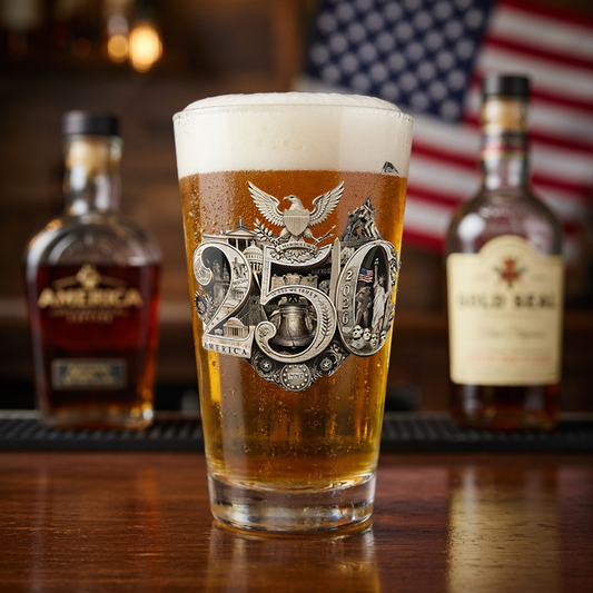 America 250th Anniversary Mixing Pint Glass 16oz – Gold