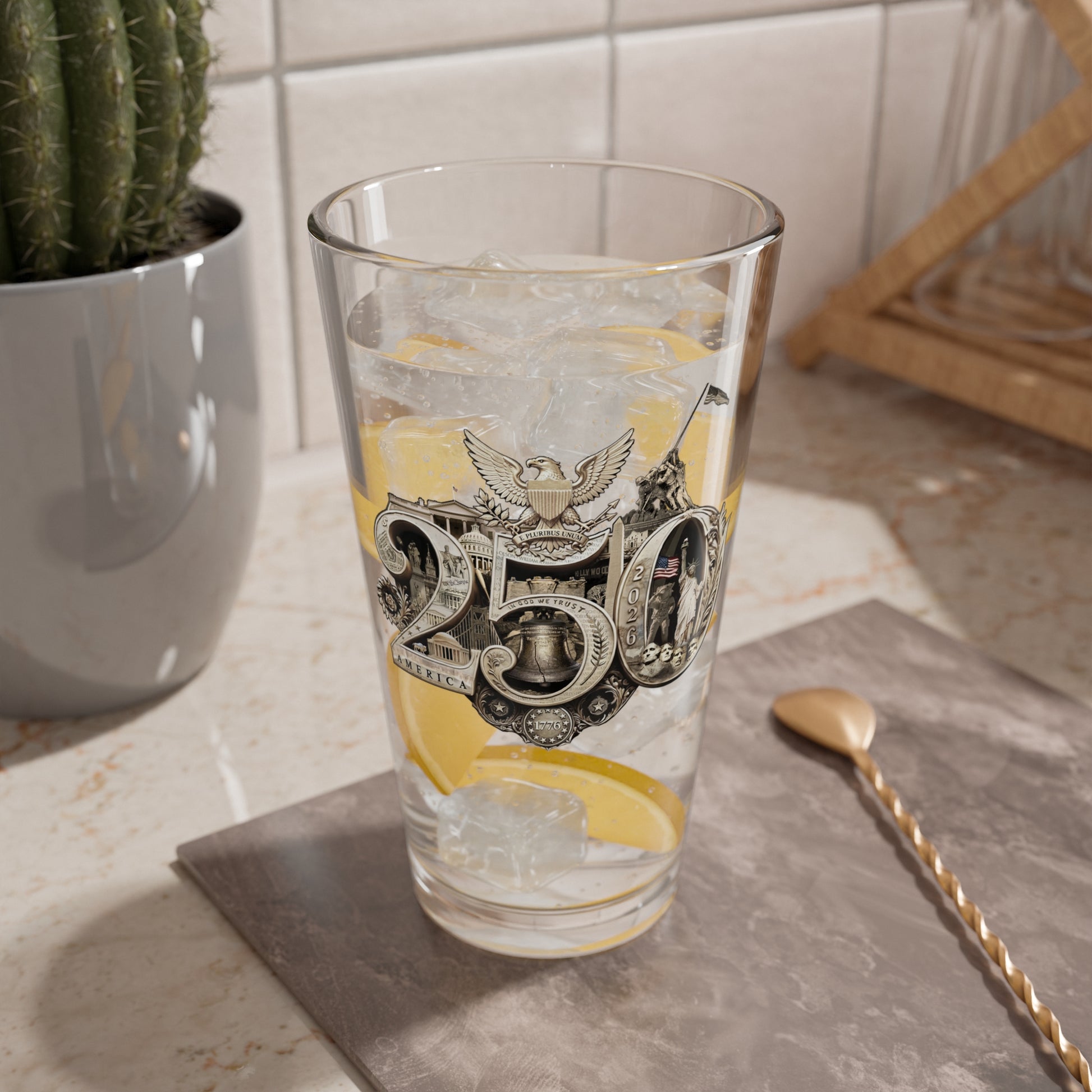 America 250th Pint Glass featuring the 250th Seal™ commemorative design