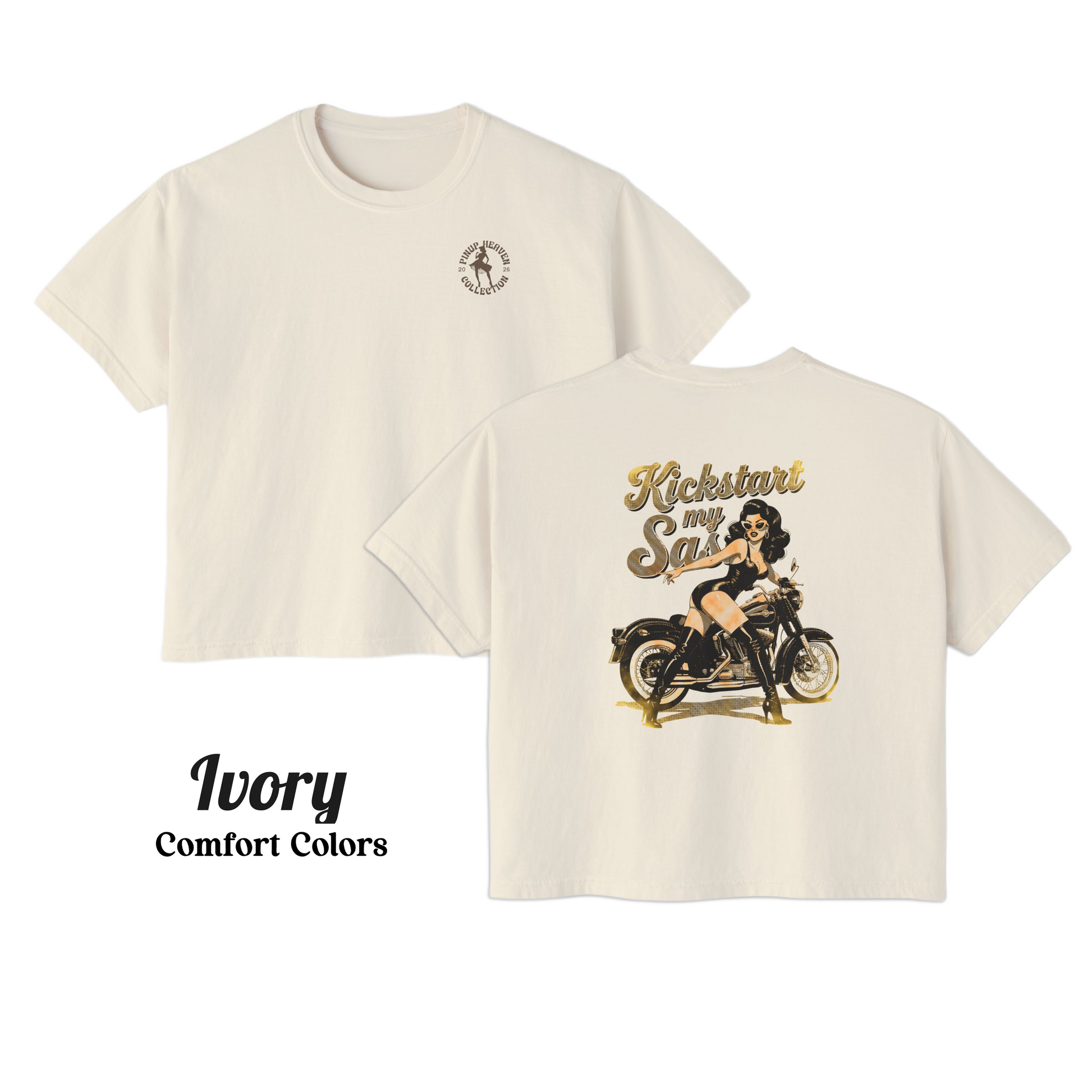 Kickstart My Sass pin-up biker boxy tee