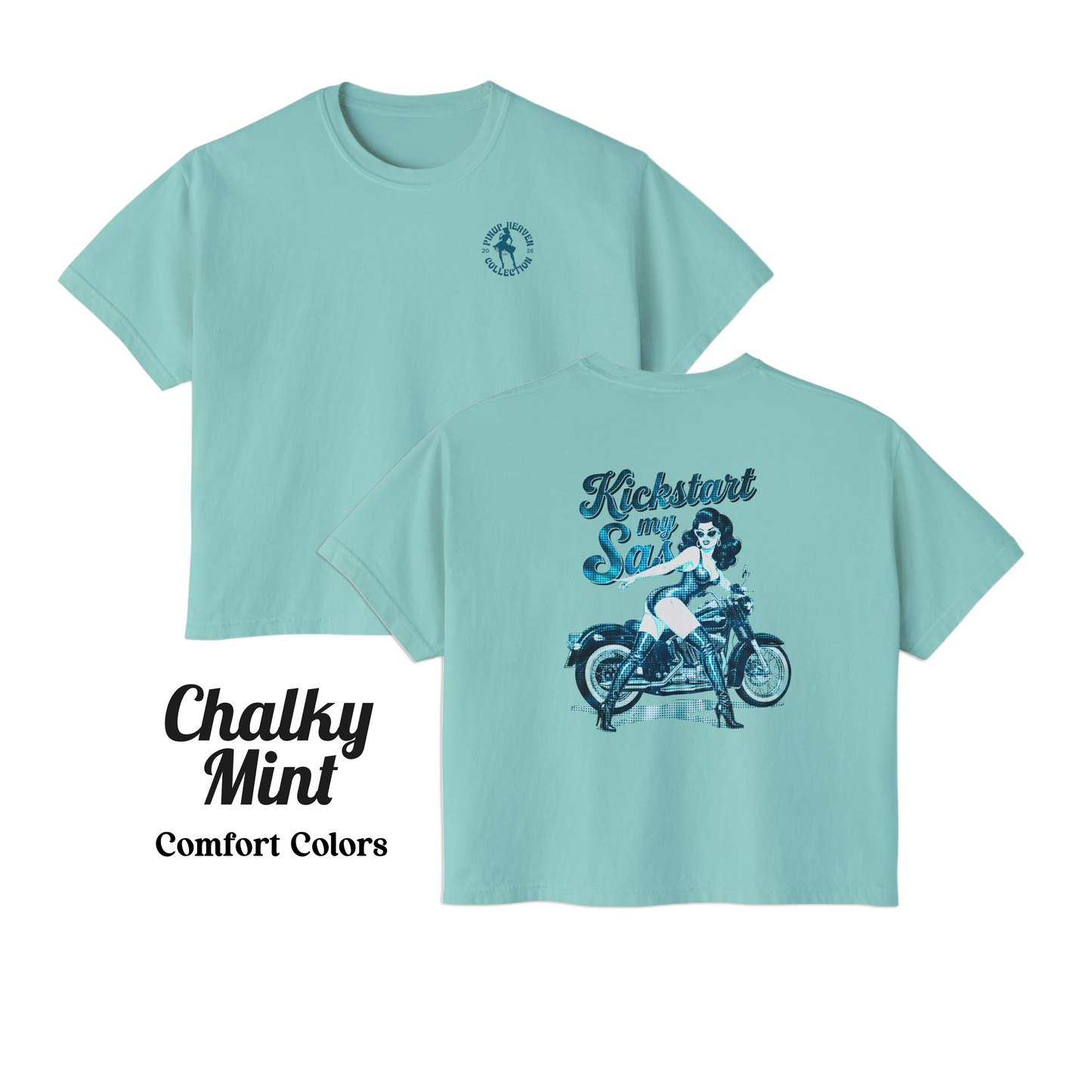 Kickstart My Sass pin-up biker boxy tee