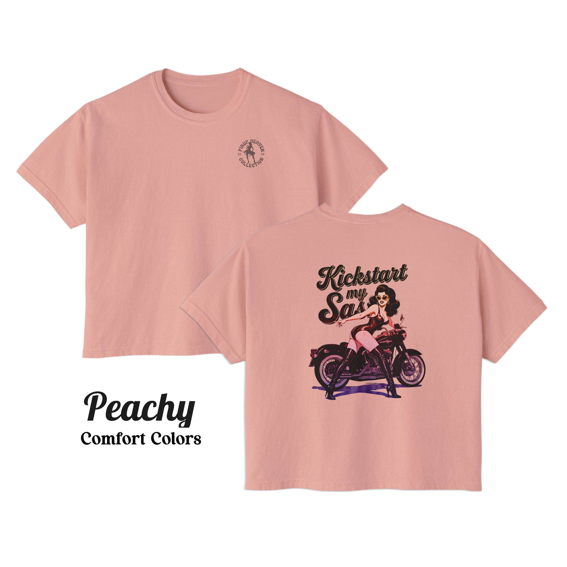 Kickstart My Sass pin-up biker boxy tee