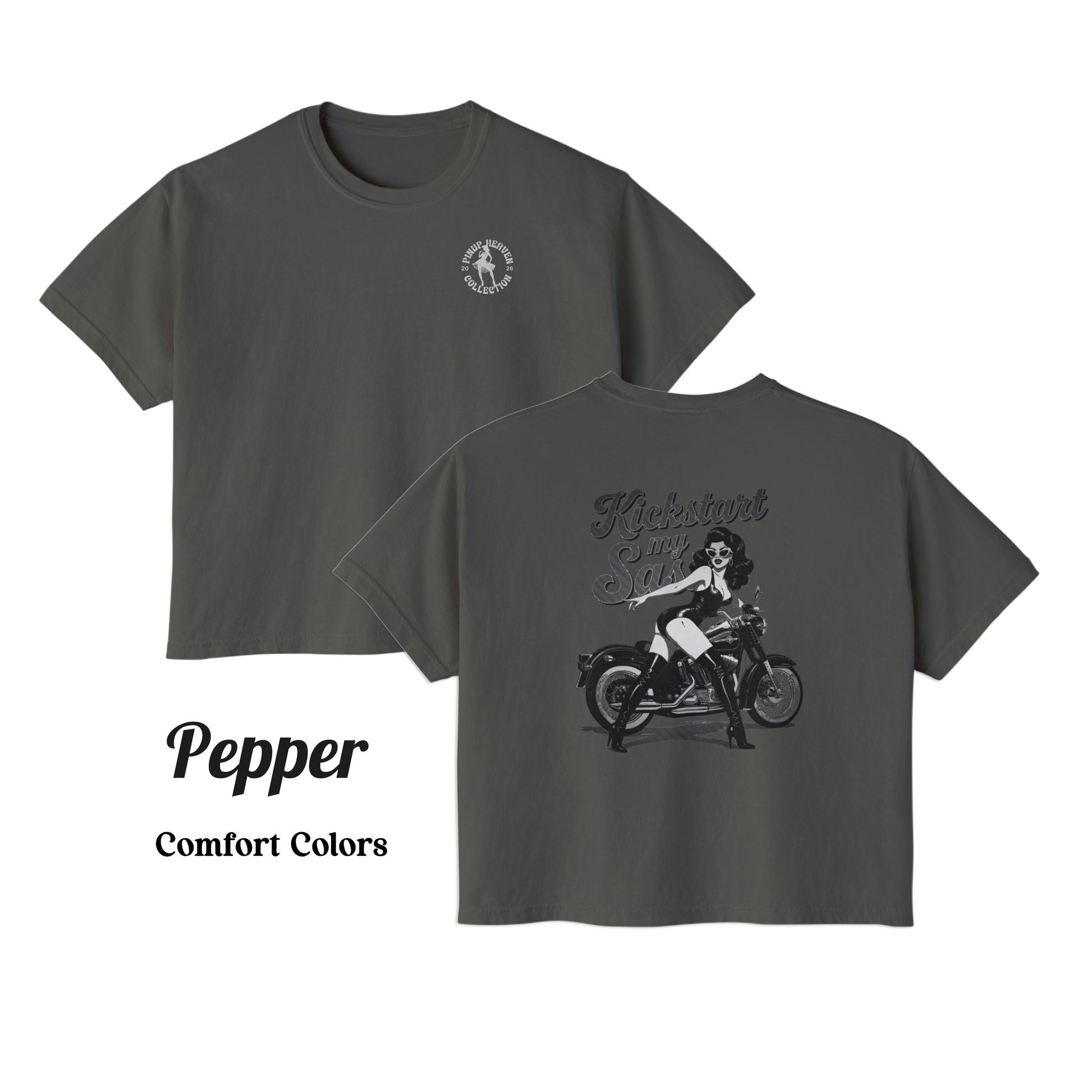 Kickstart My Sass pin-up biker boxy tee
