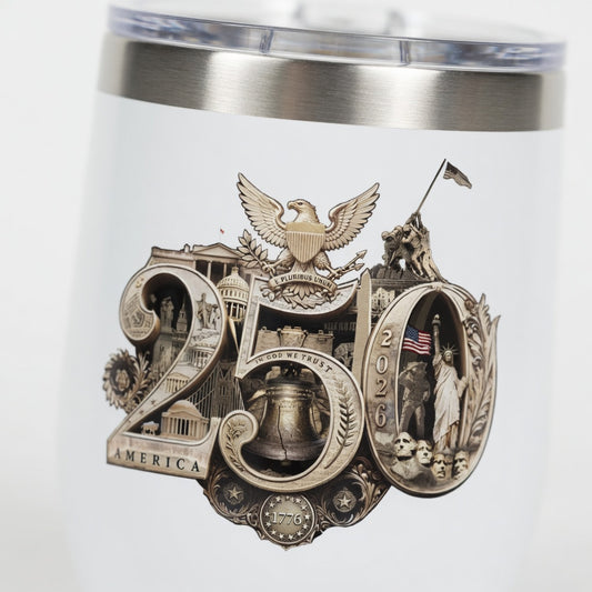 America 250th Anniversary Commemorative Tumbler, 12oz - Insulated w Lid