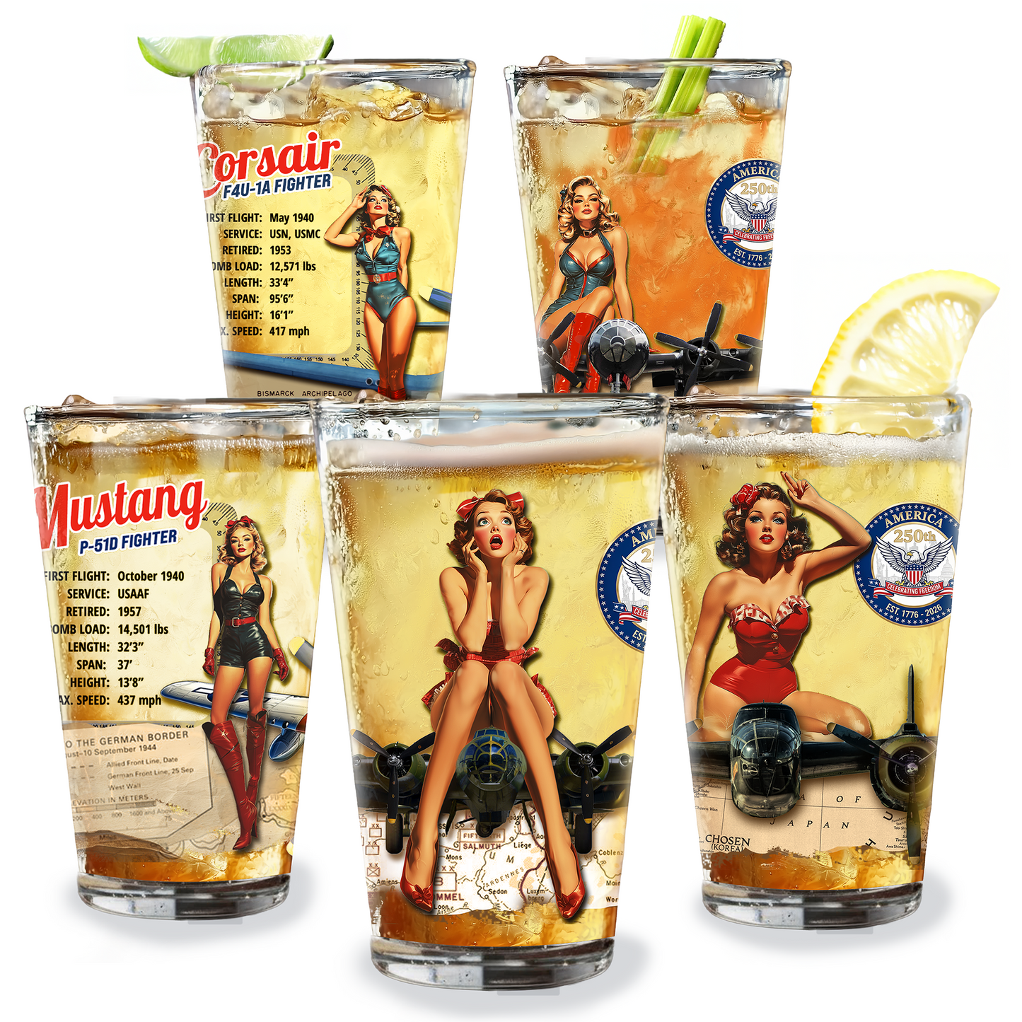 America 250th Pint Glass featuring the 250th Seal™ commemorative design