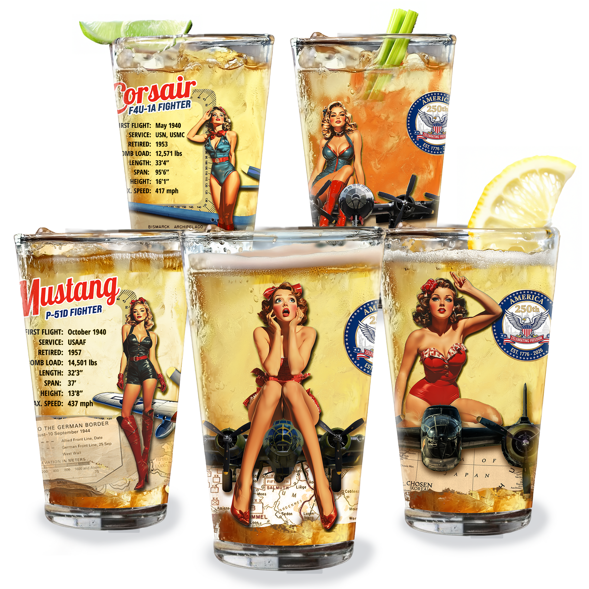America 250th Pint Glass featuring the 250th Seal™ commemorative design