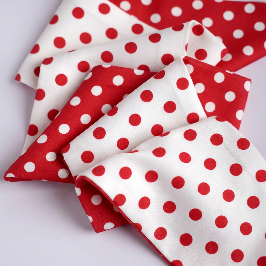 Chic Red & White Polka Dot Satin Hair Scarf - Vintage Style