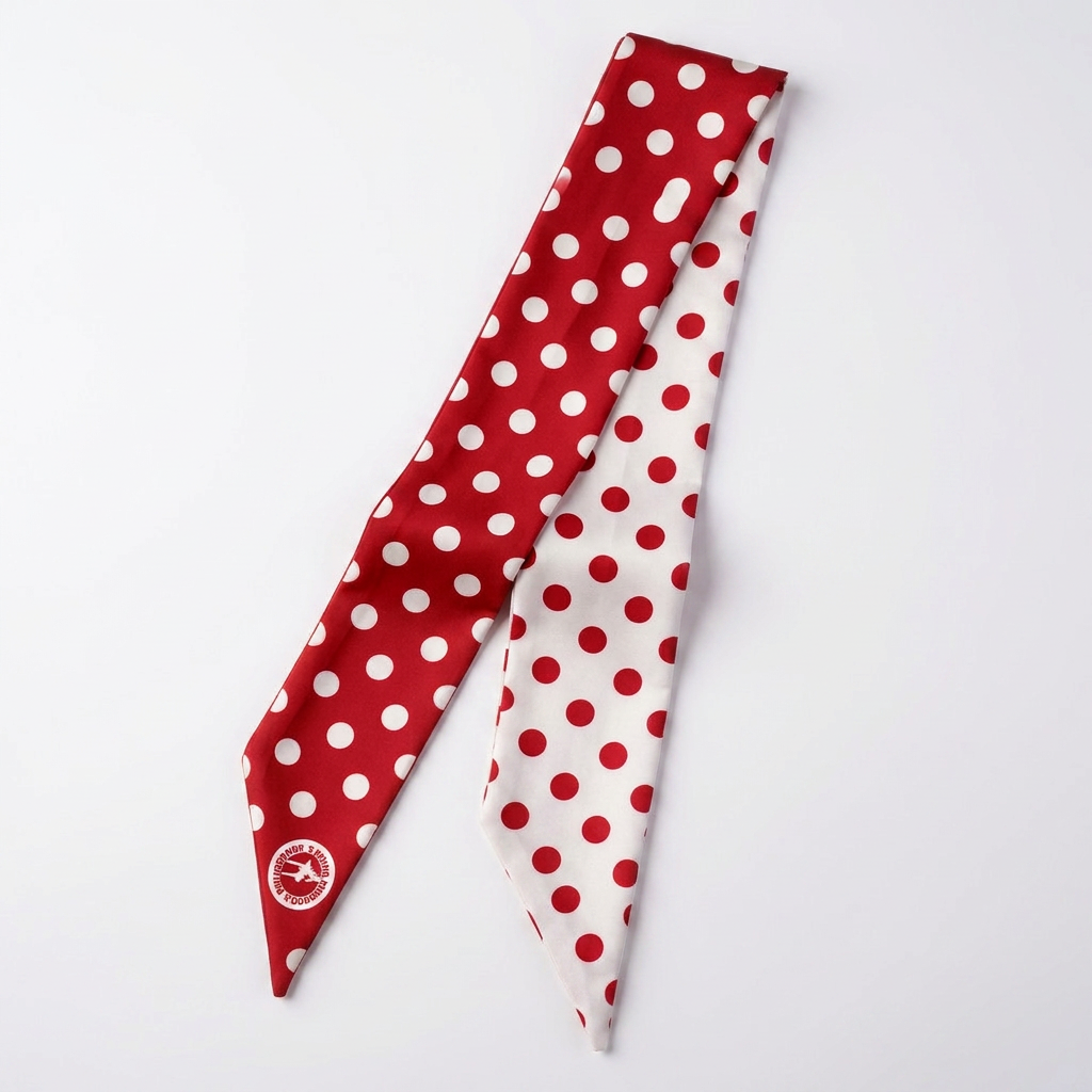Chic Red & White Polka Dot Satin Hair Scarf - Vintage Style