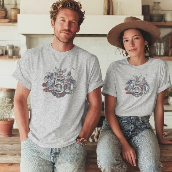 America 250th T-Shirt product video featuring the 250th Seal™ commemorative design