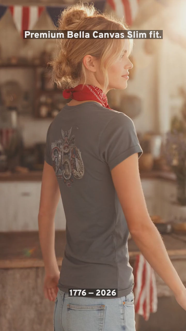 America 250th T-Shirt product video featuring the 250th Seal™ commemorative design
